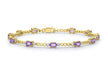 9ct Yellow Gold 0.17t Diamond and Amethyst Bracelet 18.5m/7.25"9