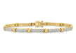 9ct Yellow Gold 0.33t Diamond Bar & Knot Bracelet 18m/7"9