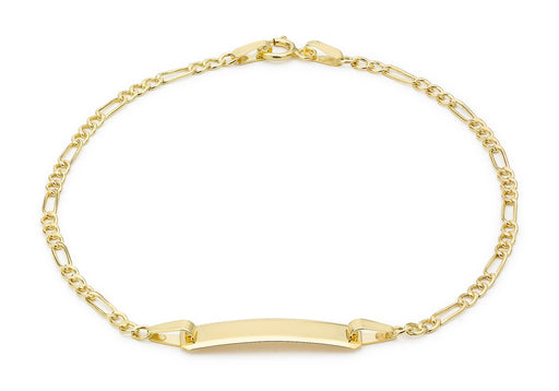 9ct Yellow Gold 19.5mm x 5mm Hollow Figaro ID Bracelet 18m/7"9