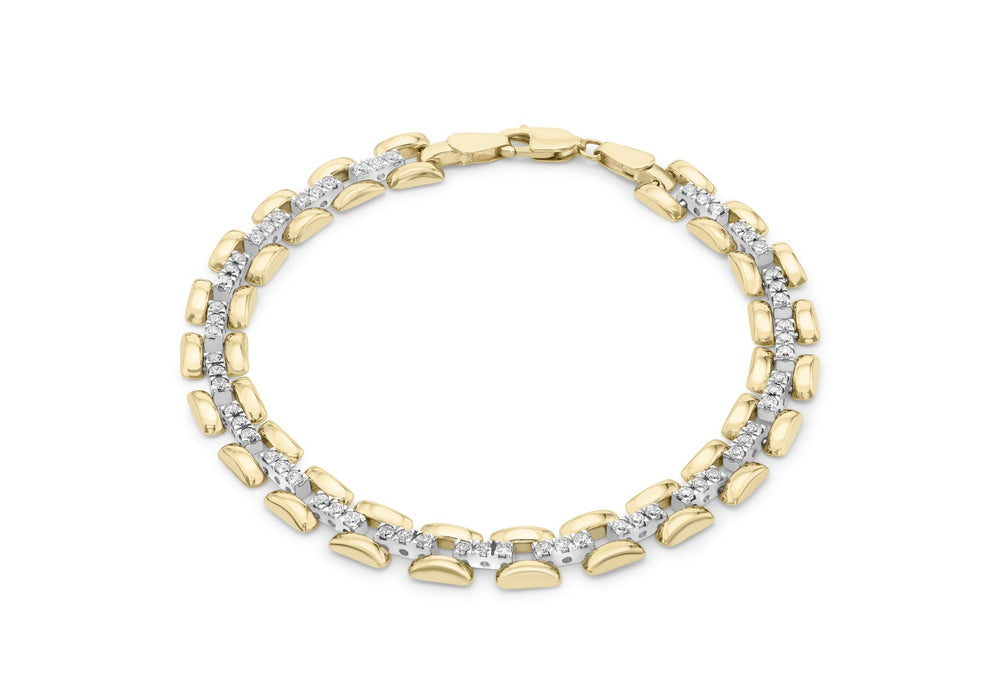 9ct Yellow Gold Zirconia Panther Bracelet