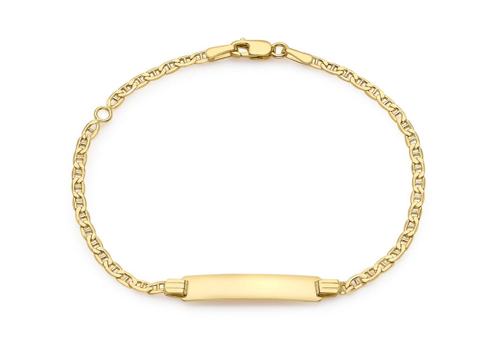 9ct Yellow Gold 5mm x 21.5mm ID Marine Chain Adjustable Bracelet 15m/6"-18m/7"9