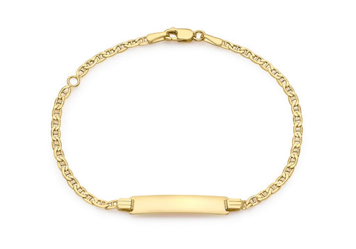 9ct Yellow Gold 5mm x 21.5mm ID Marine Chain Adjustable Bracelet 15m/6"-18m/7"9