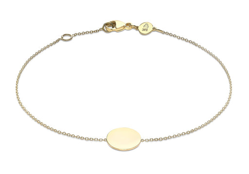 9ct Yellow Gold 10mm Disc Adjustable Bracelet 18m/7"-19m/7.5"9