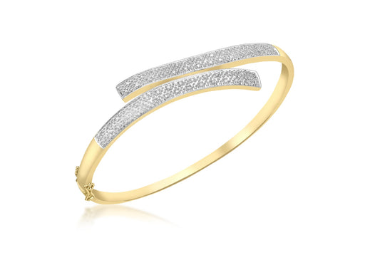 9ct Yellow Gold 0.25t Pave Set Diamond Bangle