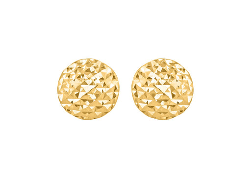 9ct Yellow Gold 7.7mm Diamond Cut Pyramid Button Stud Earrings