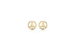 9ct Yellow Gold Peace Sign Stud Earrings