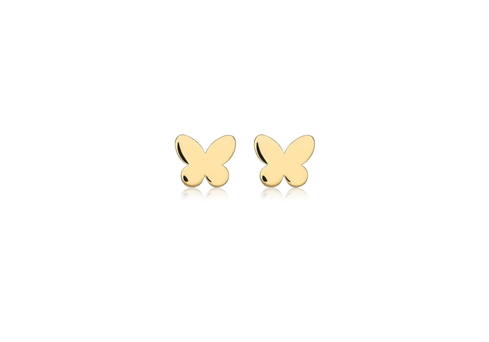 9ct Yellow Gold Butterfly Stud Earrings