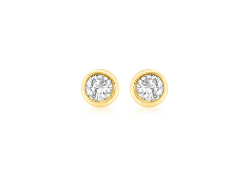 9ct Yellow Gold 0.20t Diamond 4.5mm Round Stud Earrings