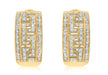 9ct Yellow Gold 0.72t Pave Set Diamond Greian Style Half-Band Earrings