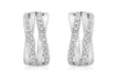 9ct White Gold 0.38t Diamond Crossover Half-Band Earrings