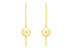 9ct Yellow Gold 0.03t Diamond Circle & Bar Drop Earrings