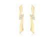 9ct Yellow Gold 0.10ct Diamond 3-Stone Drop Earrings