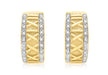 9ct Yellow Gold 0.16t Diamond Roman Numeral Half-Band Earrings