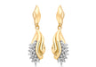 9ct Yellow Gold 0.22t Diamond Cluster Twist Drop Earrings