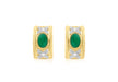 9ct Yellow Gold 0.07t Diamond and Emerald Half-Band Earrings