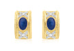 9ct Yellow Gold 0.07ct Diamond and Sapphire Half-Band Earrings