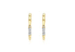 9ct Yellow Gold 0.10ct Diamond 2.6mm x 21.8mm Bamboo Drop Earrings