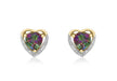 9ct Yellow Gold 0.03t Diamond and Mysti Topaz Heart Stud Earrings