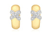 9ct Yellow Gold 0.07t Diamond Kiss Half-Band Earrings