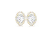 9ct Yellow Gold Oval Zirconia Pave Set Stud Earrings