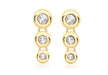 9ct Yellow Gold 0.10ct Diamond Triple DoughnCut Stud Earrings