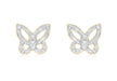 9ct Yellow Gold 0.05ct Diamond Butterfly Stud Earrings