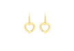 9ct Yellow Gold 0.02t Diamond Heart Drop Earrings