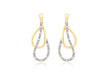 9ct Yellow Gold 0.06t Diamond Double Teardrop Earrings