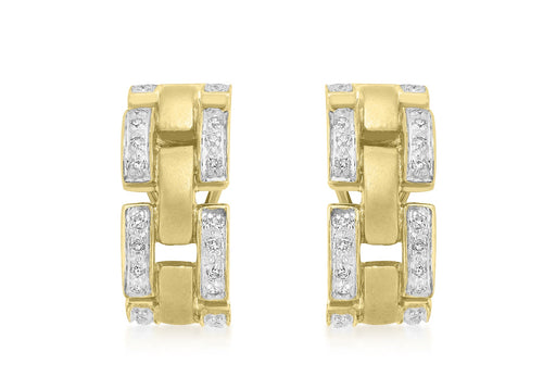 9ct Yellow Gold 0.24t Diamond Link Earrings