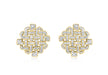 9ct Yellow Gold 0.05t Diamond Lattie Square Stud Earrings