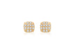 9ct Yellow Gold 0.10ct Diamond Pave Set 5mm ushion Stud Earrings