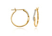 9ct Yellow Gold 0.12t Diamond 21mm Twist Creole Earrings