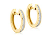 9ct Yellow Gold 0.10ct Diamond Huggy Earrings