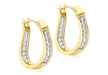 9ct Yellow Gold 0.12ct Diamond Wave Creole Earrings