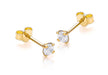 9ct Yellow Gold 3mm Round Zirconia  Stud Earrings