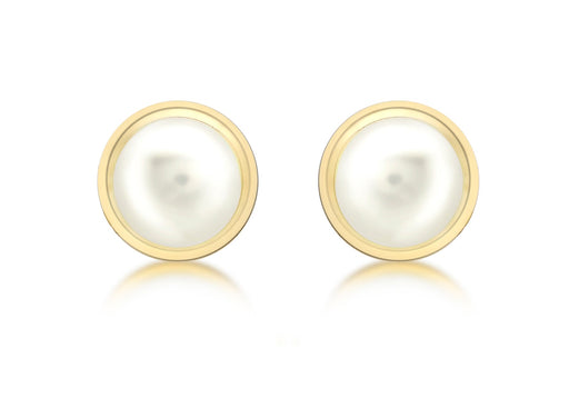 9ct Yellow Gold Freshwater Pearl 8mm Stud Earrings