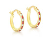 9ct Yellow Gold 14mm Rose and White Zirconia  Creole Earrings