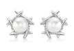 9ct White Gold Pearl Stud Earrings