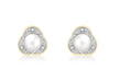 9ct Yellow Gold 0.06t Diamond and Pearl Stud Earrings