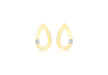 9ct Yellow Gold 0.07t Diamond Teardrop Shaped Stud Earrings