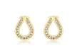 9ct Yellow Gold 0.33t Diamond Channel Set Horseshoe Stud Earrings