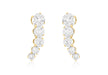 9ct Yellow Gold Graduated 5-Stone Zirconia  5mm x 15mm Stud Earrings