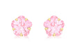 9ct Yellow Gold Pink Zirconia  Flower Stud Earrings