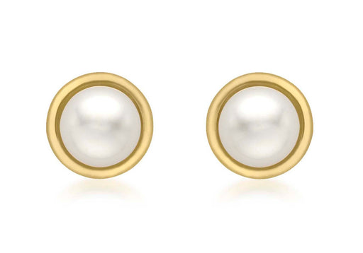 9ct Yellow Gold Pearl 7mm Stud Earrings