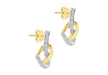 9ct Yellow Gold 0.08t Diamond Heart Knot Stud Earrings