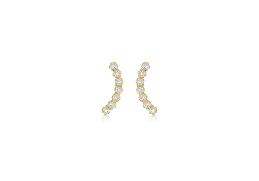 9ct Yellow Gold Zirconia  urve Stud Earrings