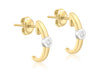 9ct Yellow Gold 0.04t Diamond DoughnCut Half-Band Earrings