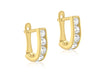 9ct Yellow Gold Zirconia  Half Hoop Earrings