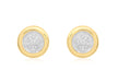 9ct Yellow Gold 0.05t Diamond 11mm Round Stud Earrings