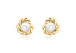 9ct Yellow Gold 5mm Knot and Pearl Stud Earrings